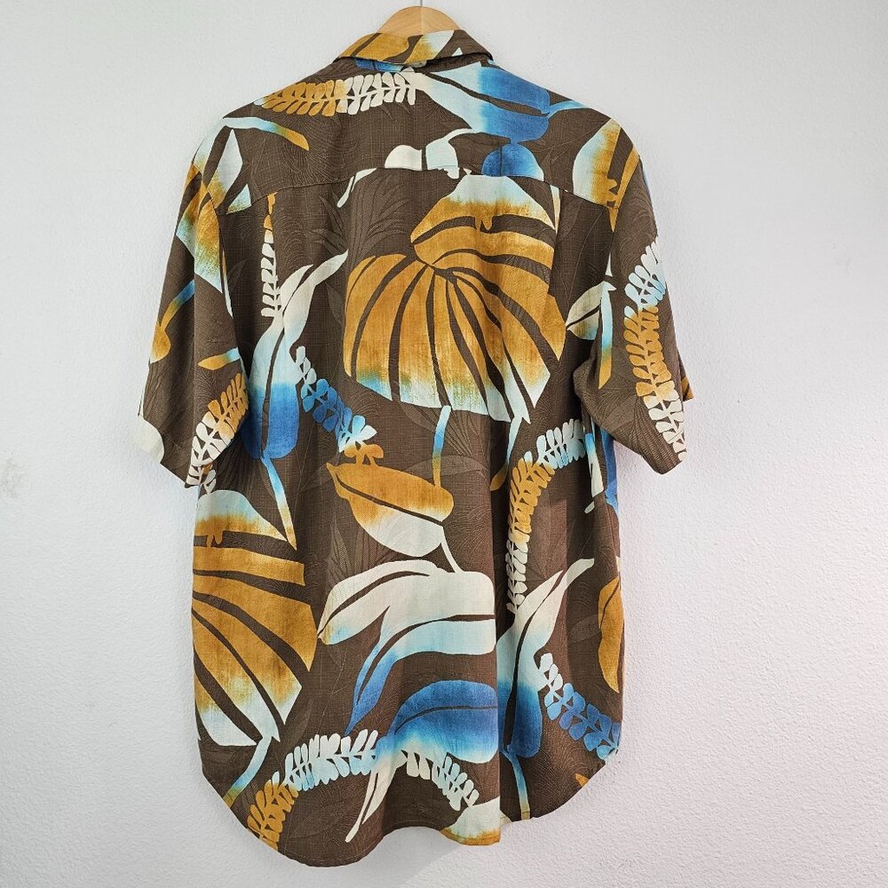 Tommy Bahama Mens Sz M 100% Silk Short Sleeve Relaxed Fit Camp Palm Fern Shirt - Picture 8 of 10
